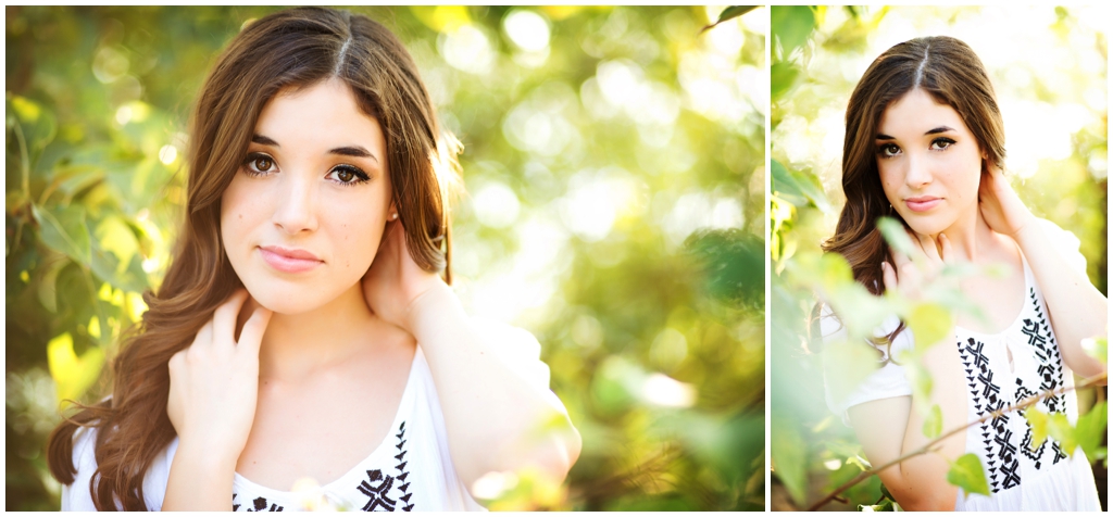 High school Senior girl next to lake