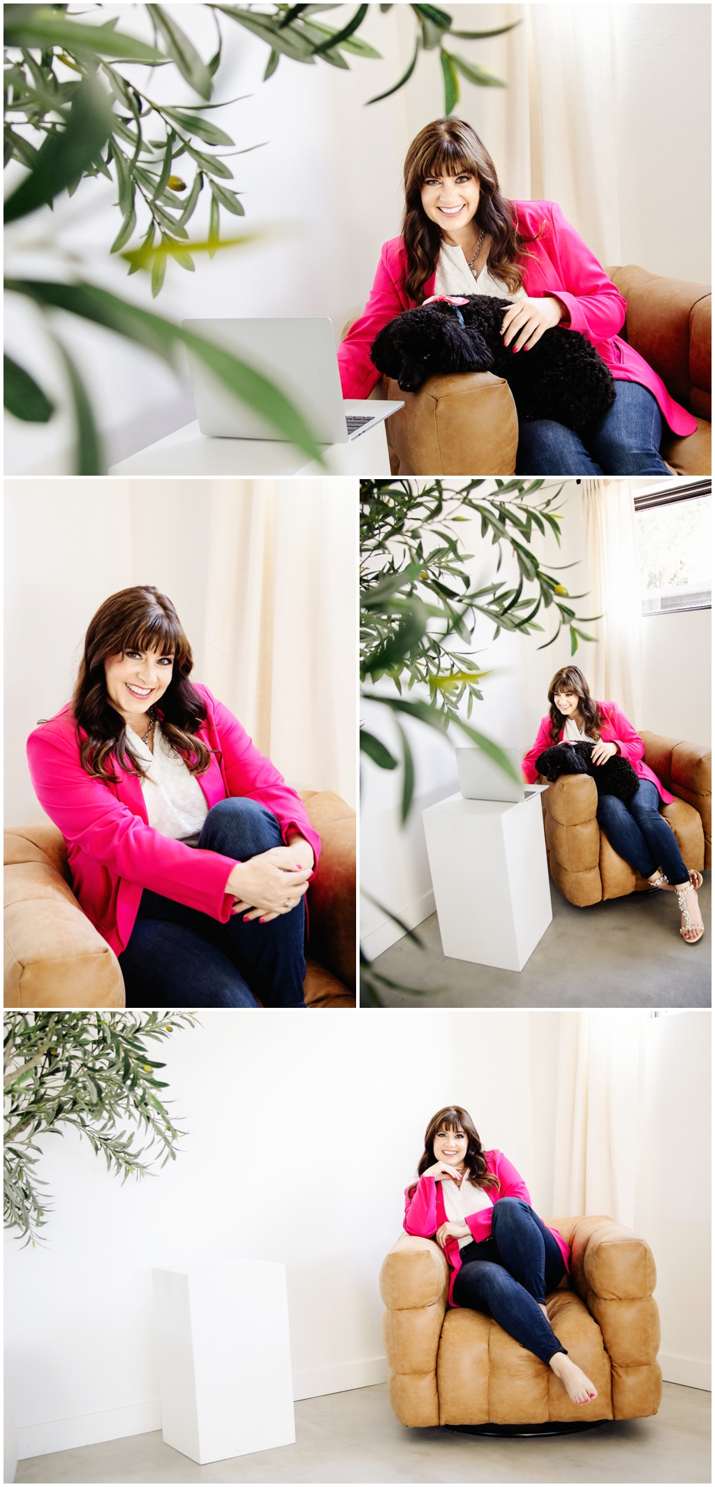 Female Business Coach Brand Photos in Pink Blazer in Scottsdale Photography Studio