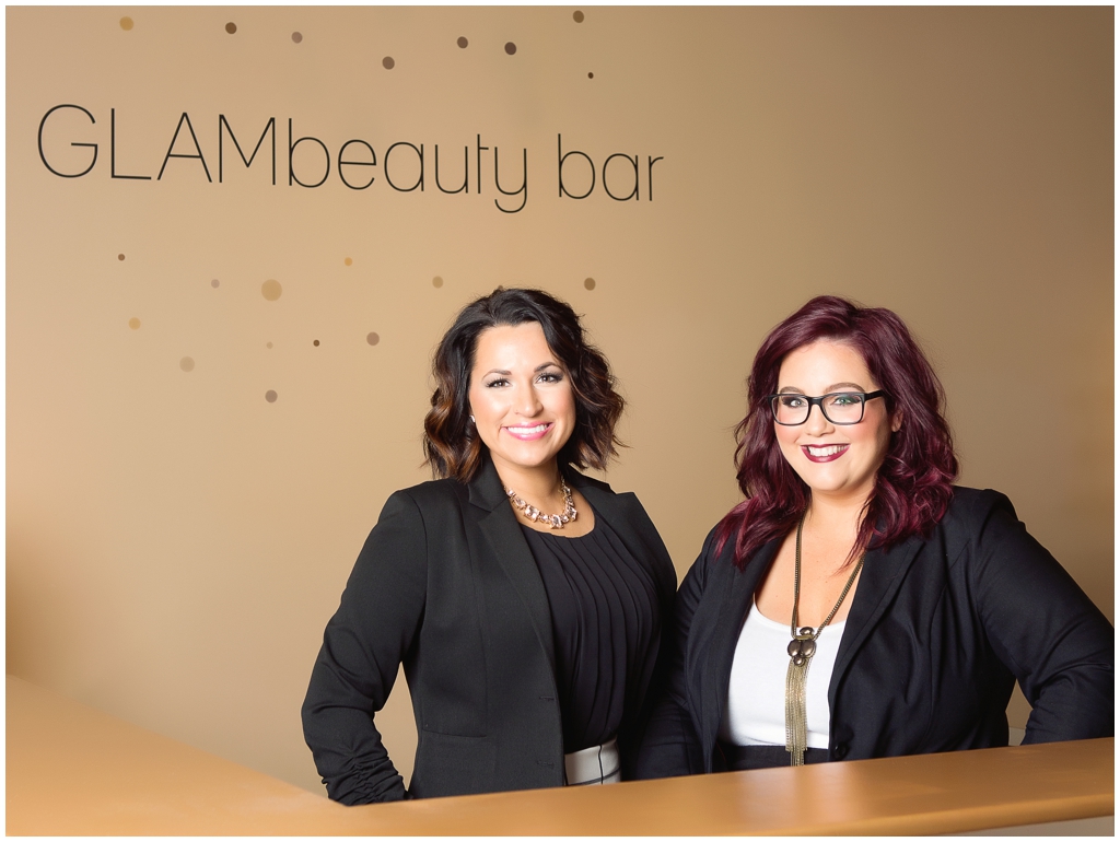 Brand photo of hair and makeup artists in beauty salon