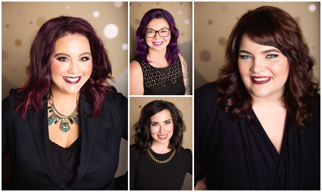 Brand photo of hair and makeup artists in beauty salon