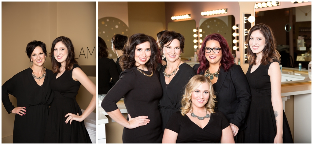 Brand photo of hair and makeup artists in beauty salon