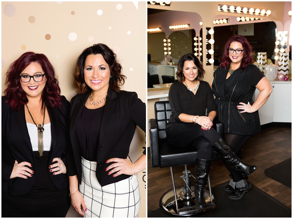 Brand photo of hair and makeup artists in beauty salon