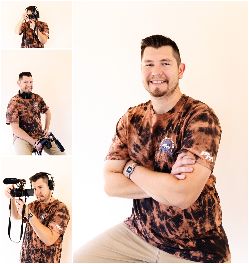 Videographer Headshots in Phoenix, AZ - A dynamic headshot of Dalton Fisher, videographer and content creator, representing Fisher Multimedia’s bold brand in Phoenix, AZ.